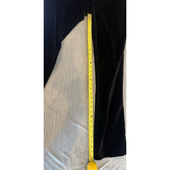 Y2K 317 Embroidered Flare Velvet Pants Womens 32 x 32 Black Fleur De Lis Grunge - Picture 15 of 15